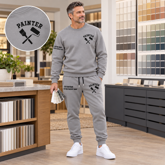 Personalized Painter Minimal Badge Sweater + Jogger Combo — dedicated listing hero
