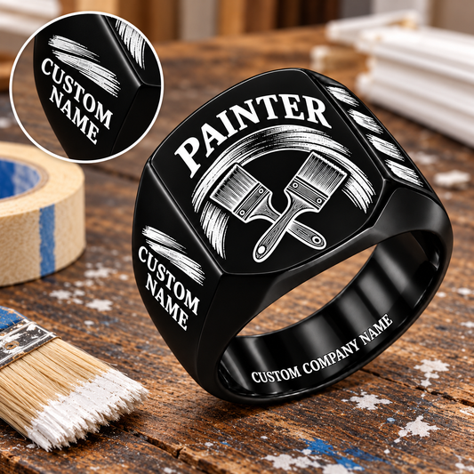 Painter Heritage Brush Signet Ring — dedicated listing hero