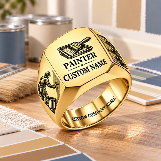 Painter Signature Crest Signet Ring — dedicated listing hero