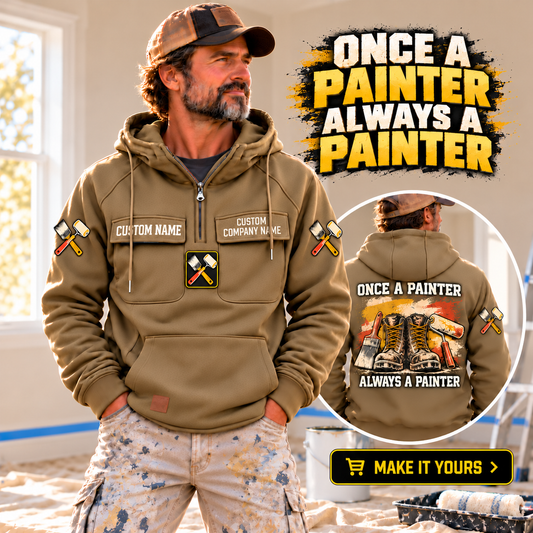 Personalized Painter Once and Always Vintage Hoodie — dedicated listing hero, final layout