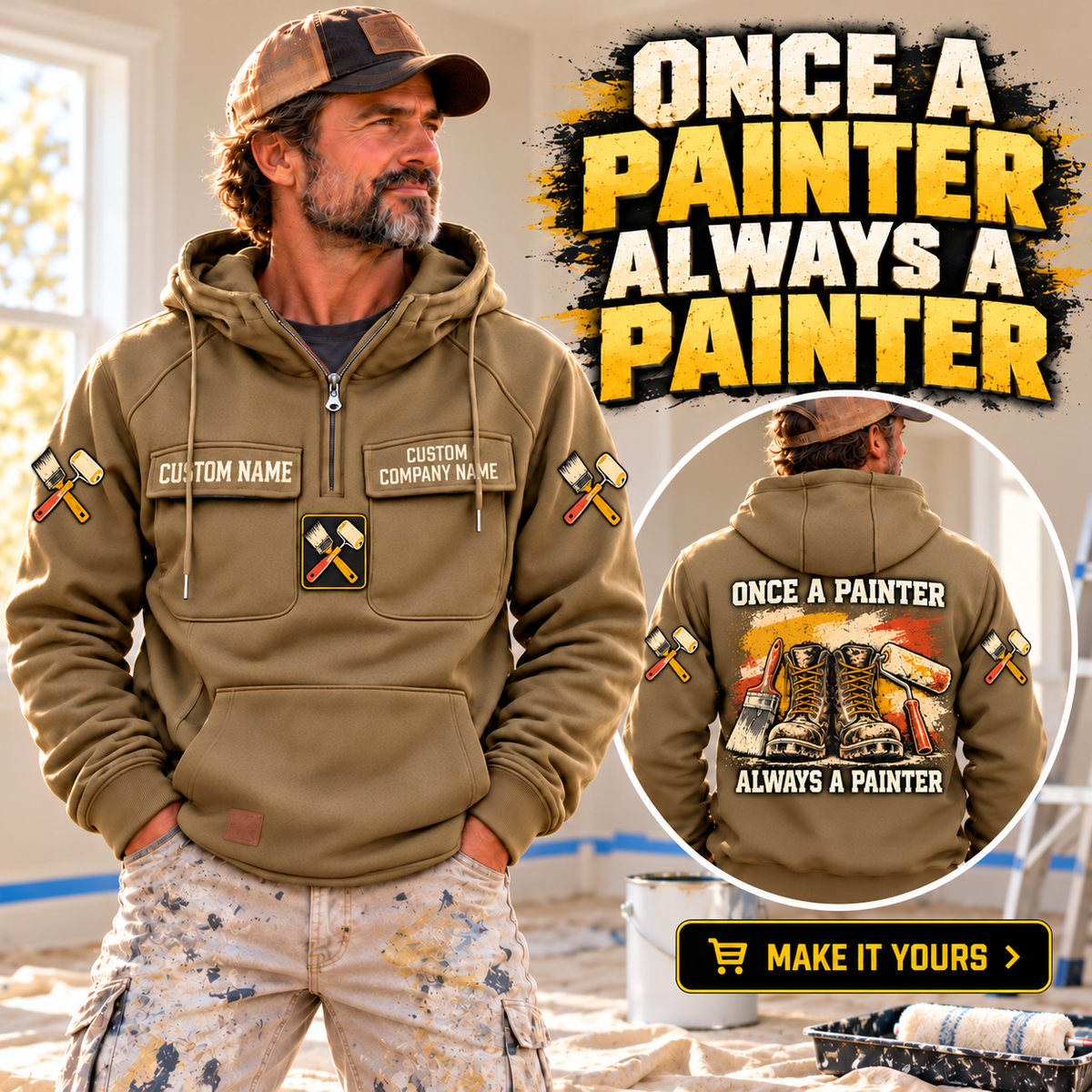 Personalized Painter Once and Always Vintage Hoodie — dedicated listing hero