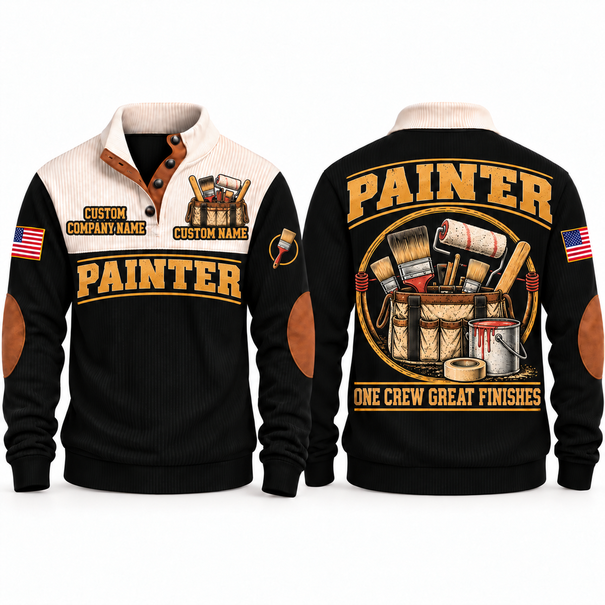 Personalized Painter Painting Crew Sports Sweatshirt — Black variant
