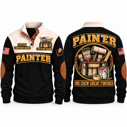 Personalized Painter Painting Crew Sports Sweatshirt — Black variant