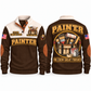 Personalized Painter Painting Crew Sports Sweatshirt — Brown variant