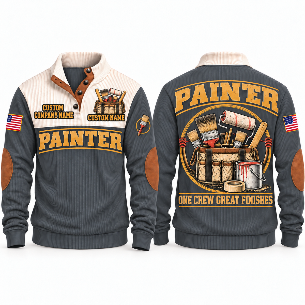 Personalized Painter Painting Crew Sports Sweatshirt — Grey variant
