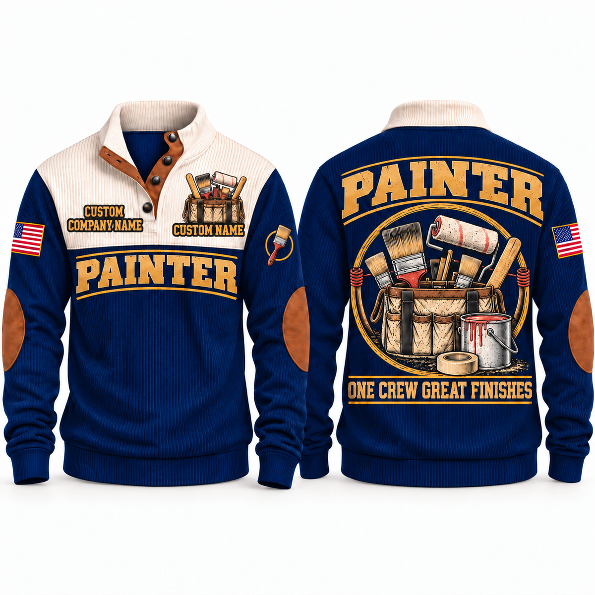 Personalized Painter Painting Crew Sports Sweatshirt — Navy variant