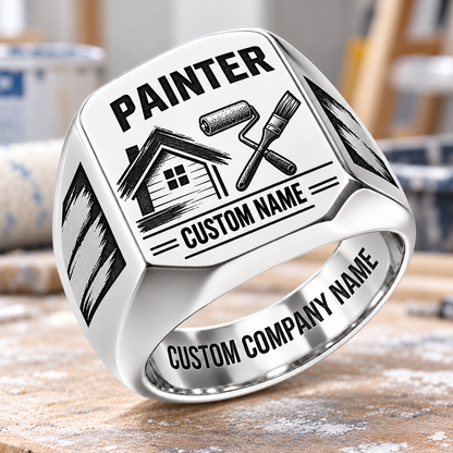 Painter Twin Icons Signet Ring — Silver variant