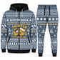 Personalized Painter Winter Snowflake Zip Hoodie + Jogger with Name and Company — Blue Gray variant