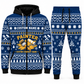 Personalized Painter Winter Snowflake Zip Hoodie + Jogger with Name and Company — Navy variant