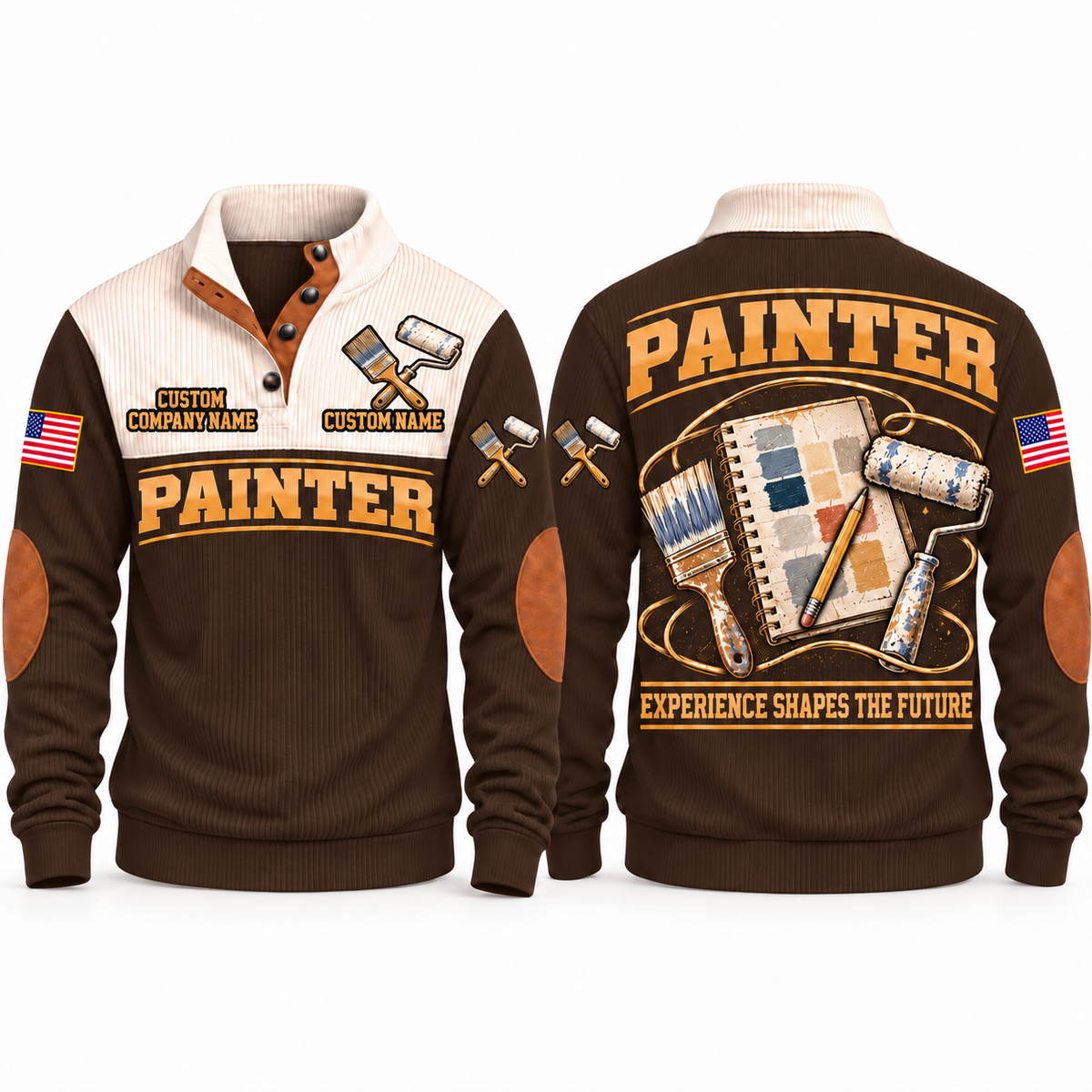 Personalized Painter Knowledge Carried Forward Sports Sweatshirt — Brown variant