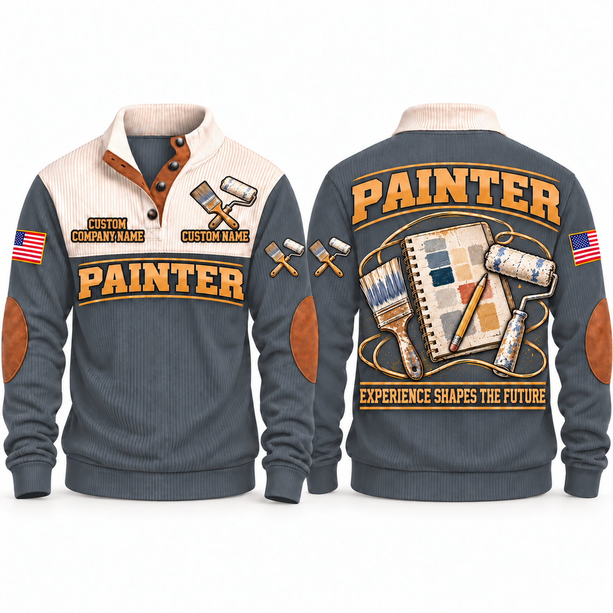 Personalized Painter Knowledge Carried Forward Sports Sweatshirt — Grey variant