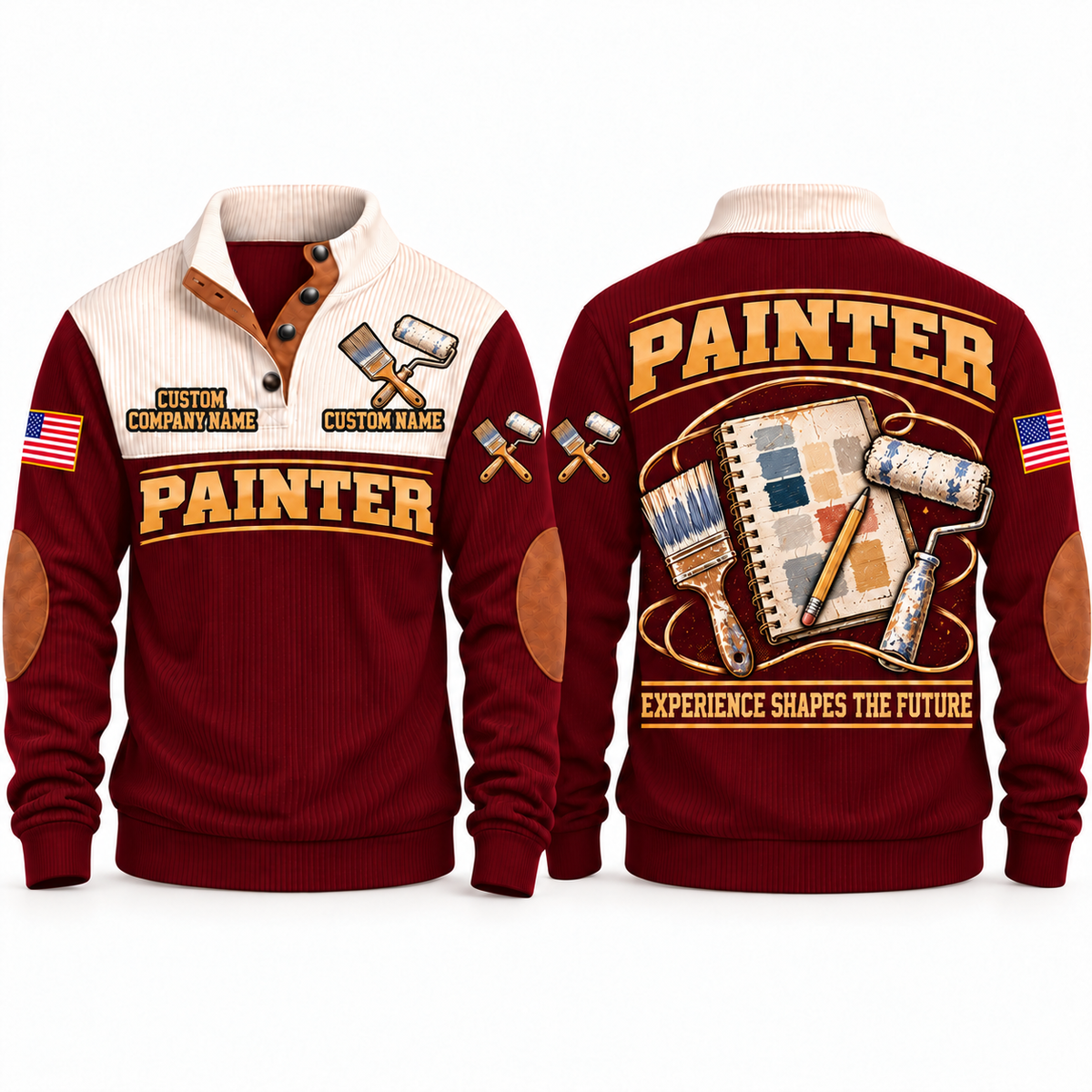 Personalized Painter Knowledge Carried Forward Sports Sweatshirt — Jujube Red variant