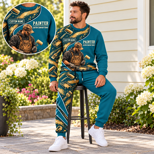 Personalized Painter Curved Panel Sweater + Jogger Combo — dedicated listing hero