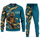 Personalized Painter Curved Panel Sweater + Jogger Combo — Teal variant