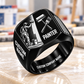 Personalized Painter Signet Ring - Split Emblem — Black variant