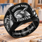 Personalized Painter Signet Ring - Heritage Emblem — Black variant