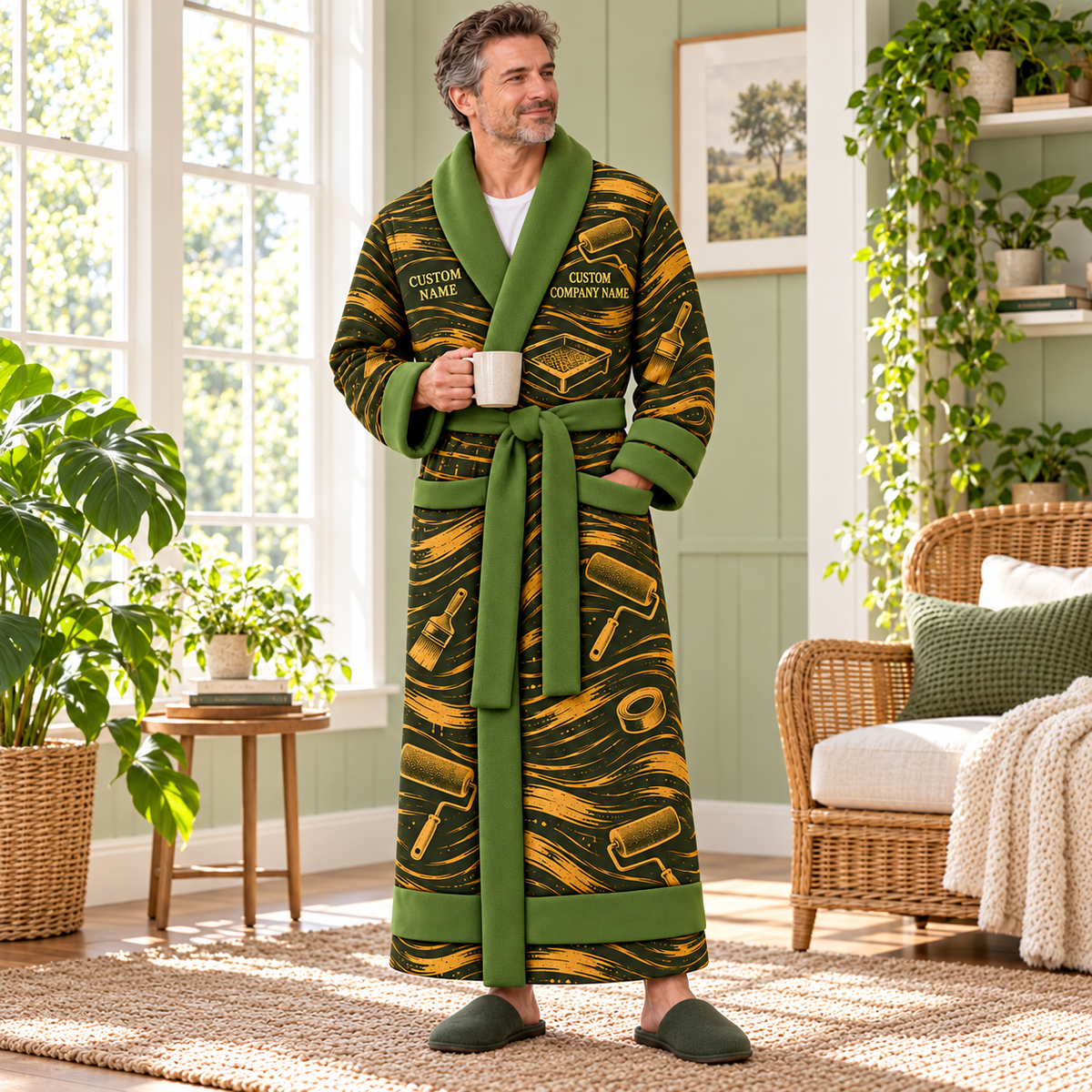 Personalized Painter Bathrobe – Contour Lines — dedicated listing hero
