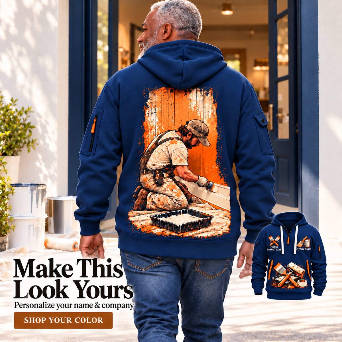 Personalized Painter Painting Craft Quarter Zip Hoodie — dedicated listing hero