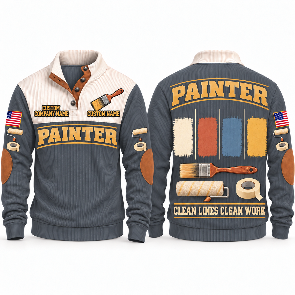 Personalized Painter Clean Lines Sports Sweatshirt — Grey variant