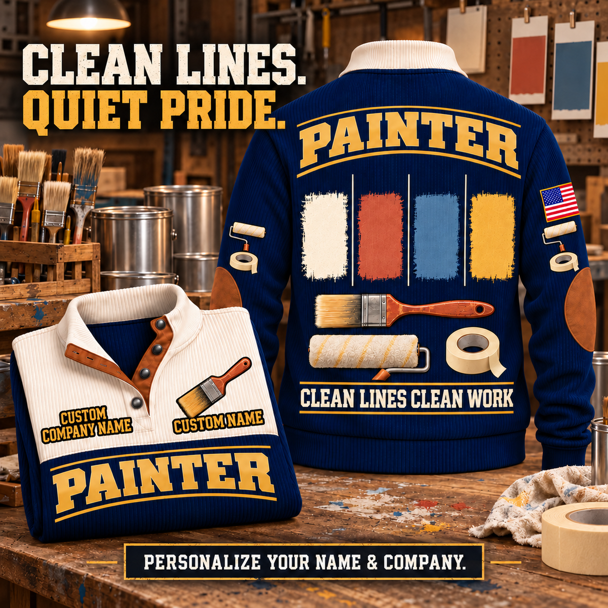 Personalized Painter Clean Lines Sports Sweatshirt — dedicated listing hero