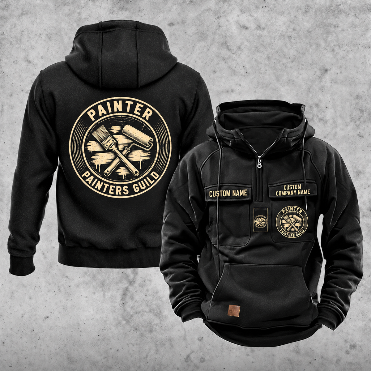 Personalized Painter Painters Guild Vintage Hoodie — Black variant