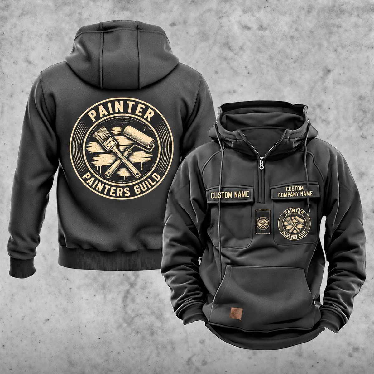Personalized Painter Painters Guild Vintage Hoodie — Dark Gray variant