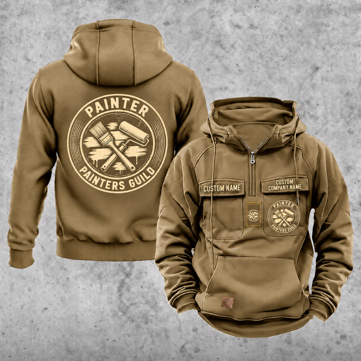 Personalized Painter Painters Guild Vintage Hoodie — Khaki variant