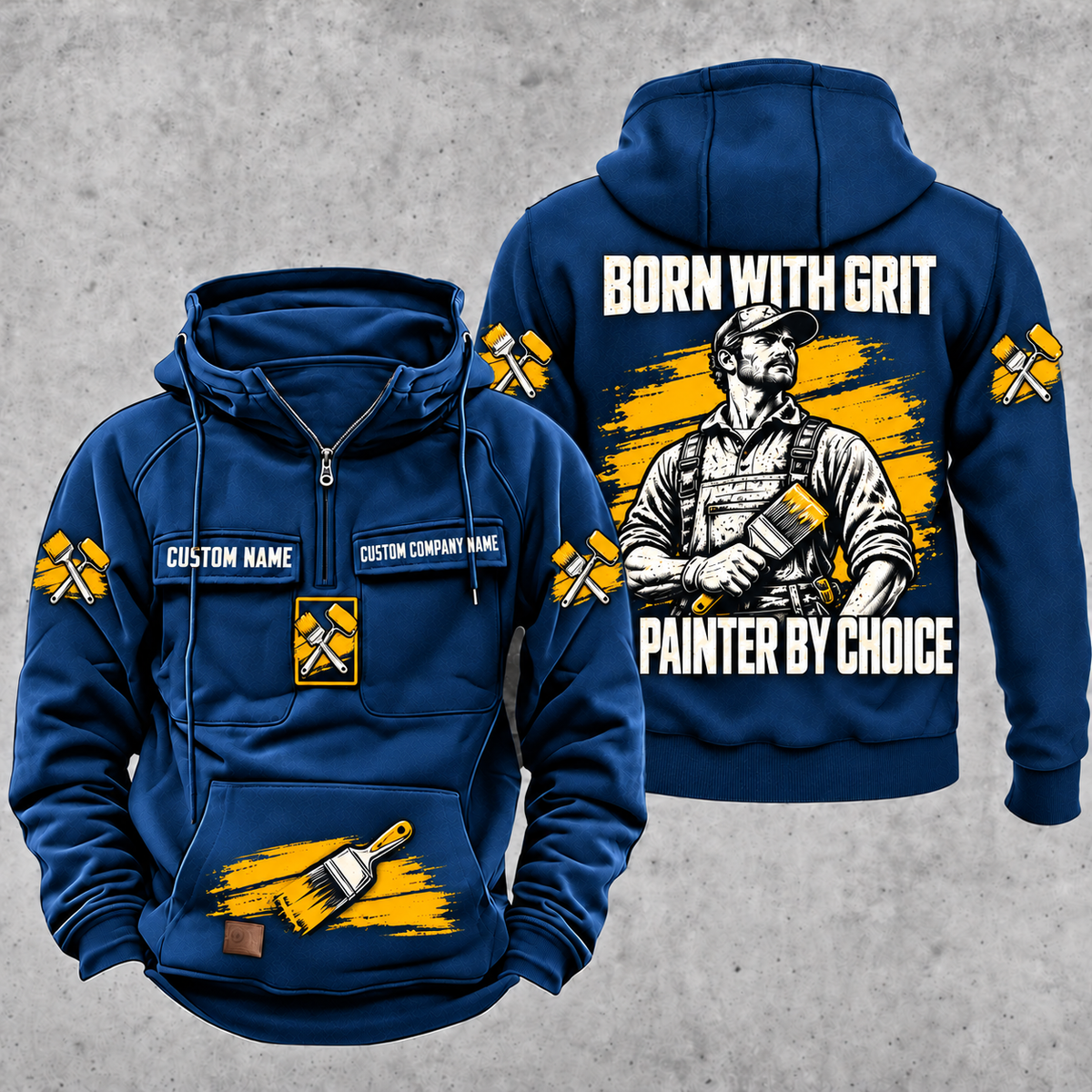 Personalized Painter By Choice Vintage Hoodie — Dark Blue variant