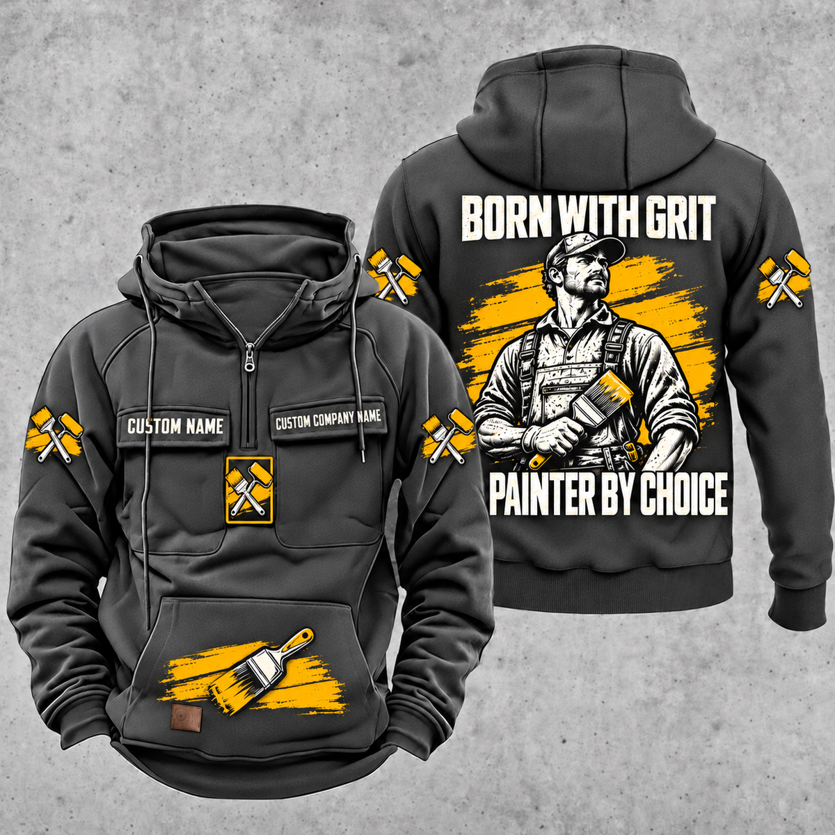 Personalized Painter By Choice Vintage Hoodie — Dark Gray variant