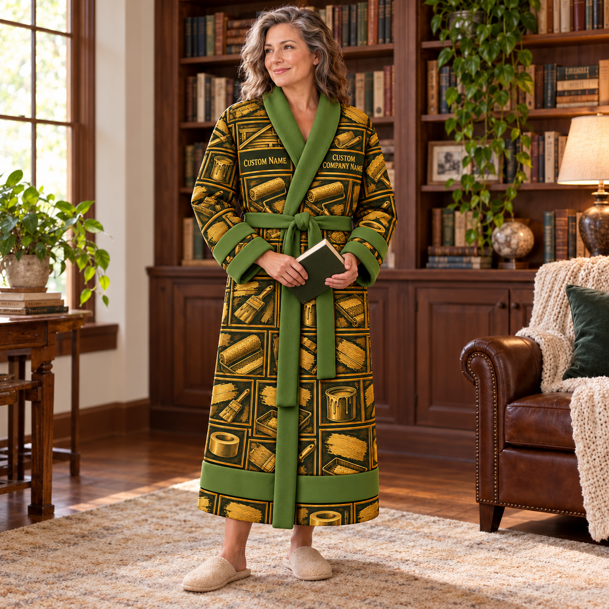 Personalized Painter Bathrobe – Vintage Patchwork — dedicated listing hero