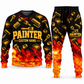 Personalized Painter Flame Emblem Sweater + Jogger Combo — Typography variant