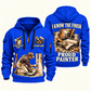Personalized Painter Proud Craftsperson Quarter Zip Hoodie — Blue variant