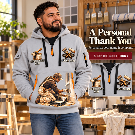 Personalized Painter Proud Craftsperson Quarter Zip Hoodie — dedicated listing hero