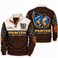 Personalized Painter Heritage Collar Sports Sweatshirt — Brown variant