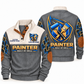 Personalized Painter Heritage Collar Sports Sweatshirt — Grey variant