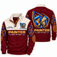Personalized Painter Heritage Collar Sports Sweatshirt — Jujube Red variant