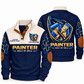 Personalized Painter Heritage Collar Sports Sweatshirt — Navy variant