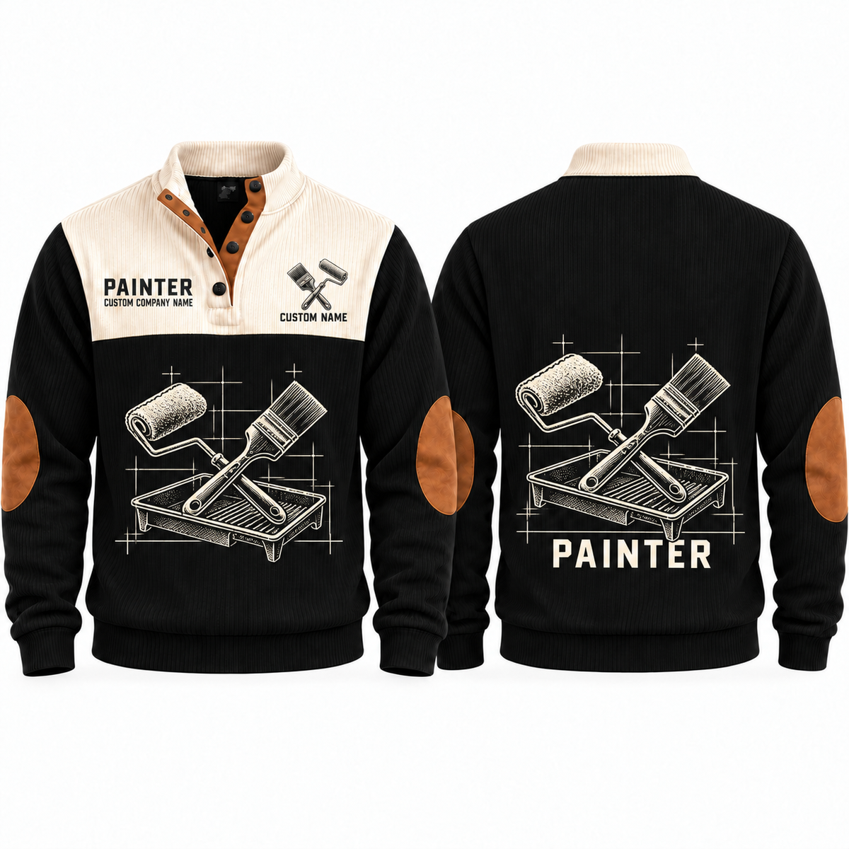 Personalized Painter Measured Craft Sports Sweatshirt — Black variant