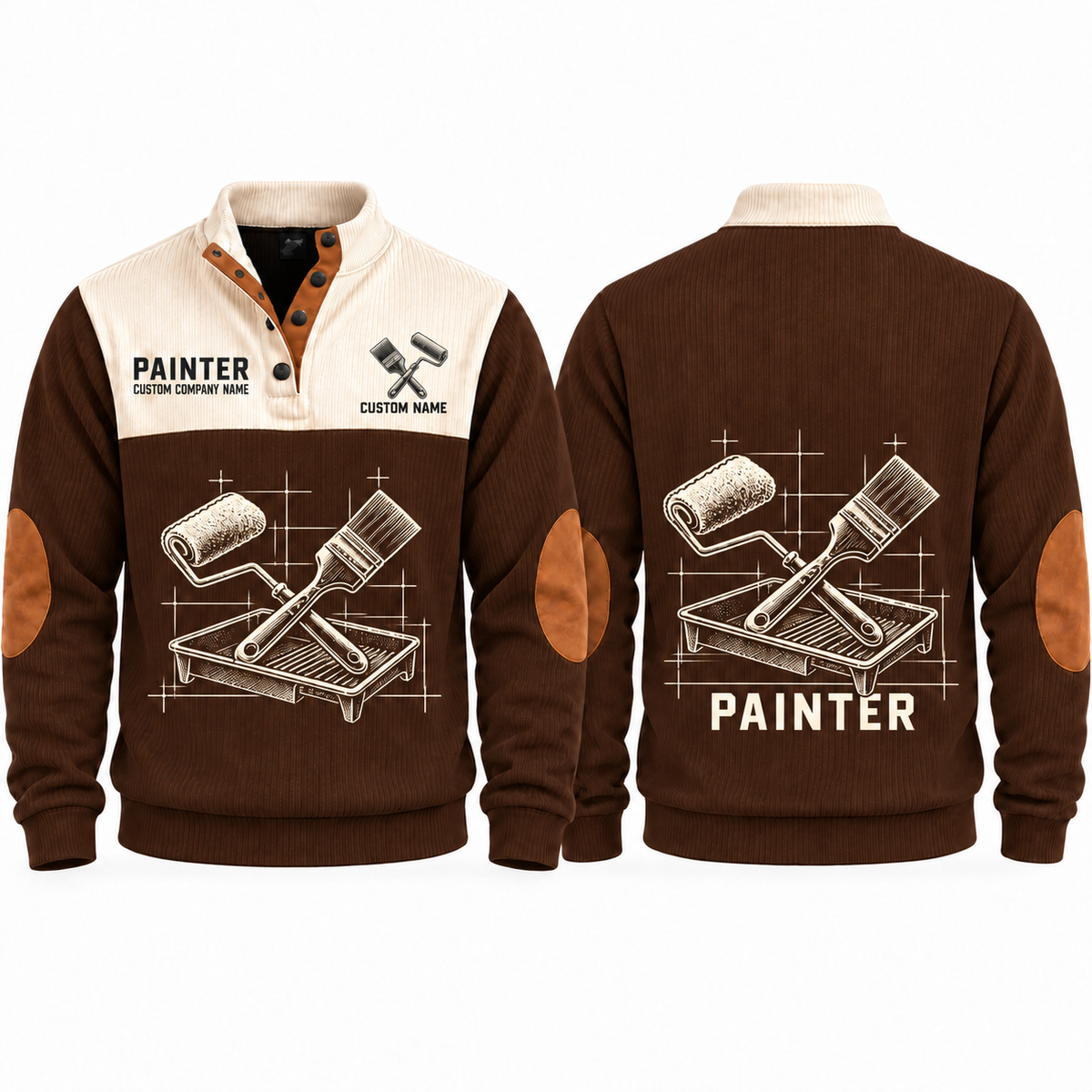 Personalized Painter Measured Craft Sports Sweatshirt — Brown variant