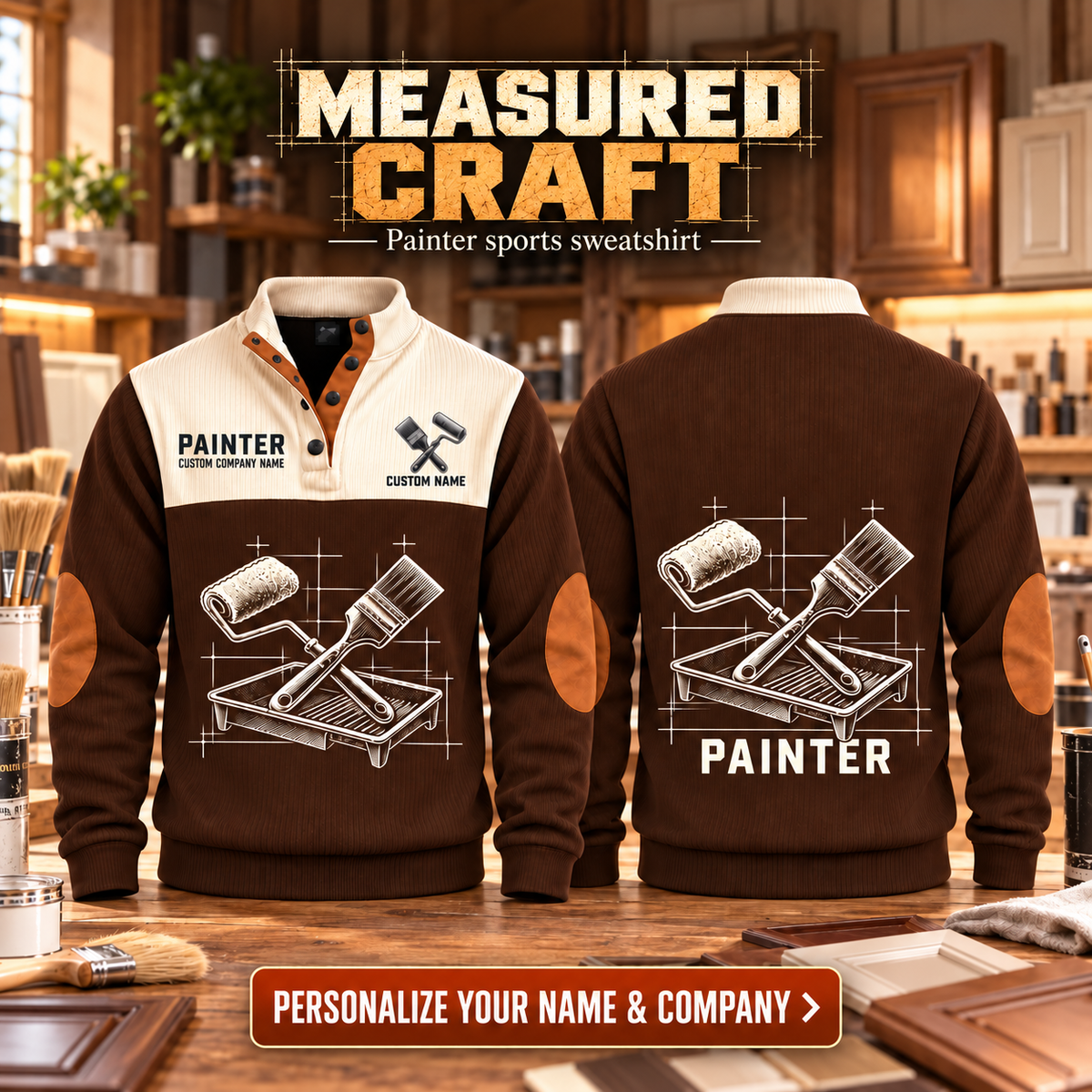 Personalized Painter Measured Craft Sports Sweatshirt — dedicated listing hero