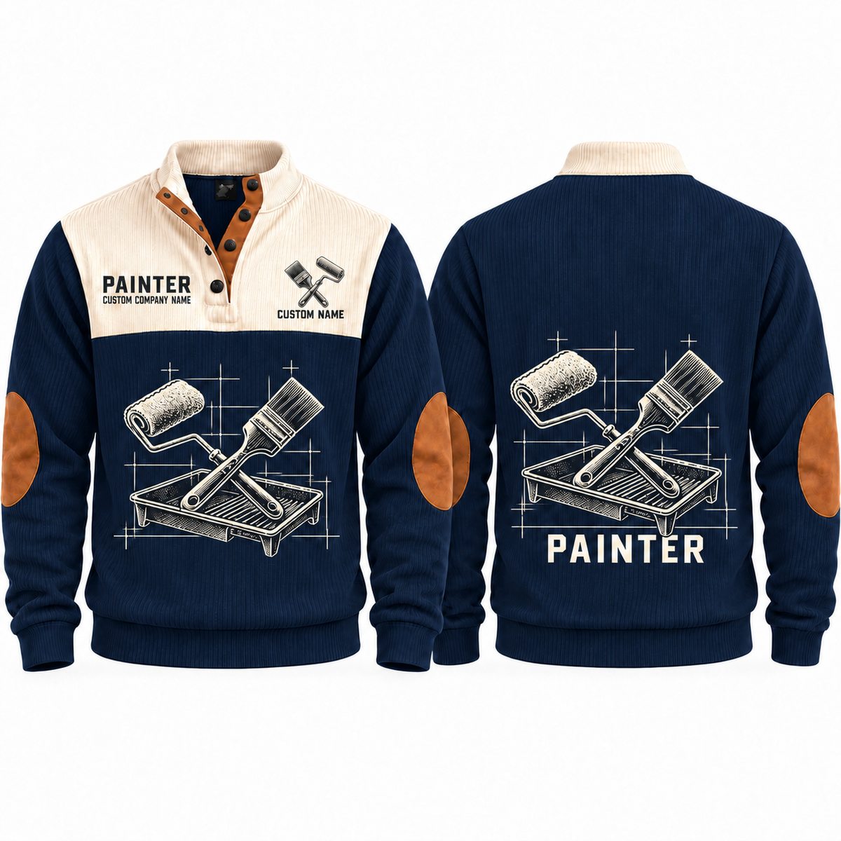 Personalized Painter Measured Craft Sports Sweatshirt — Navy variant