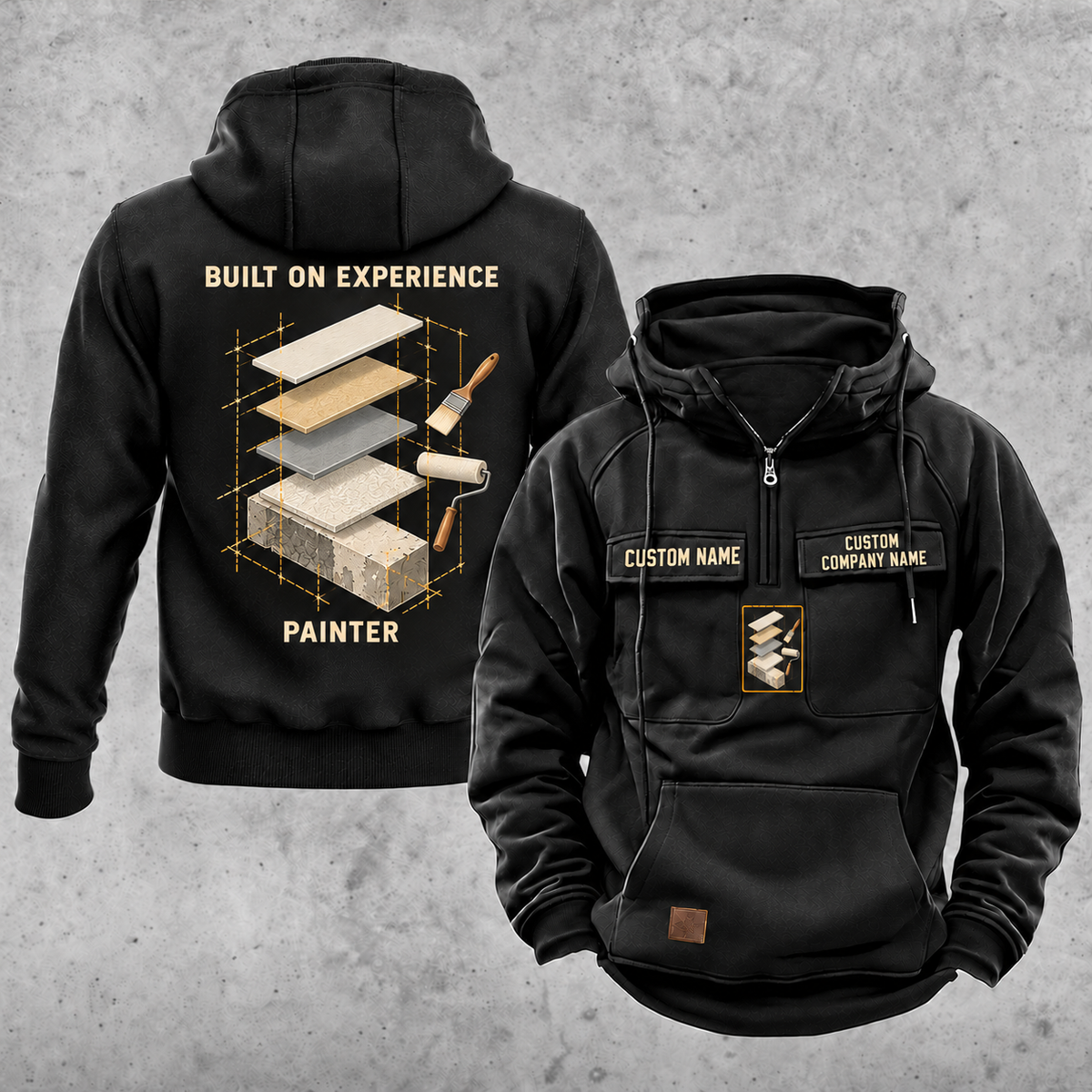 Painter Built on Experience Vintage Hoodie — Black variant