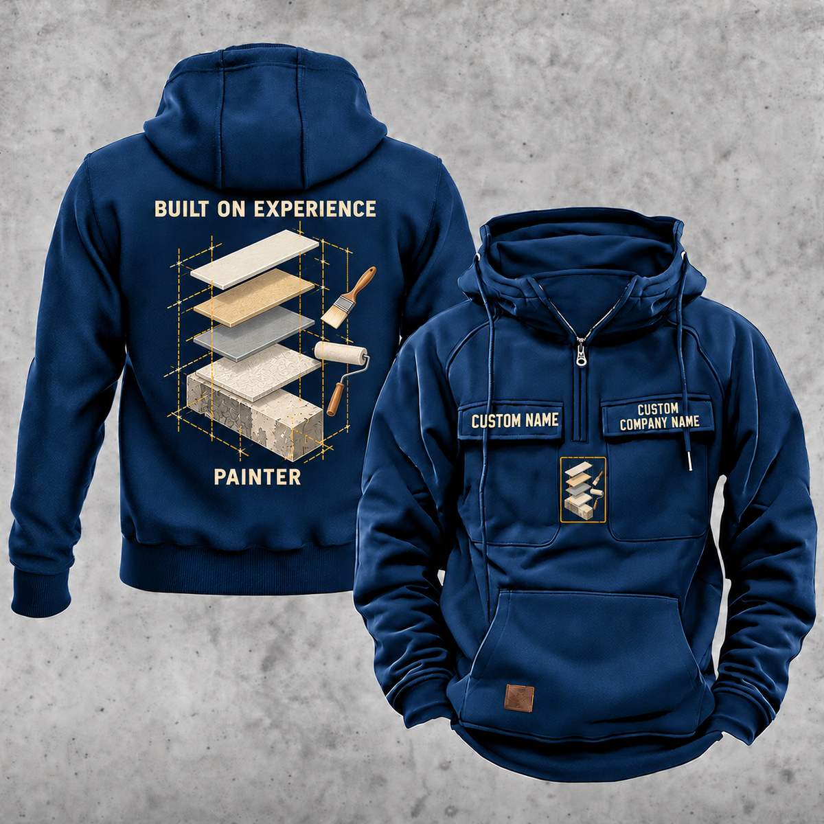 Painter Built on Experience Vintage Hoodie — Dark Blue variant