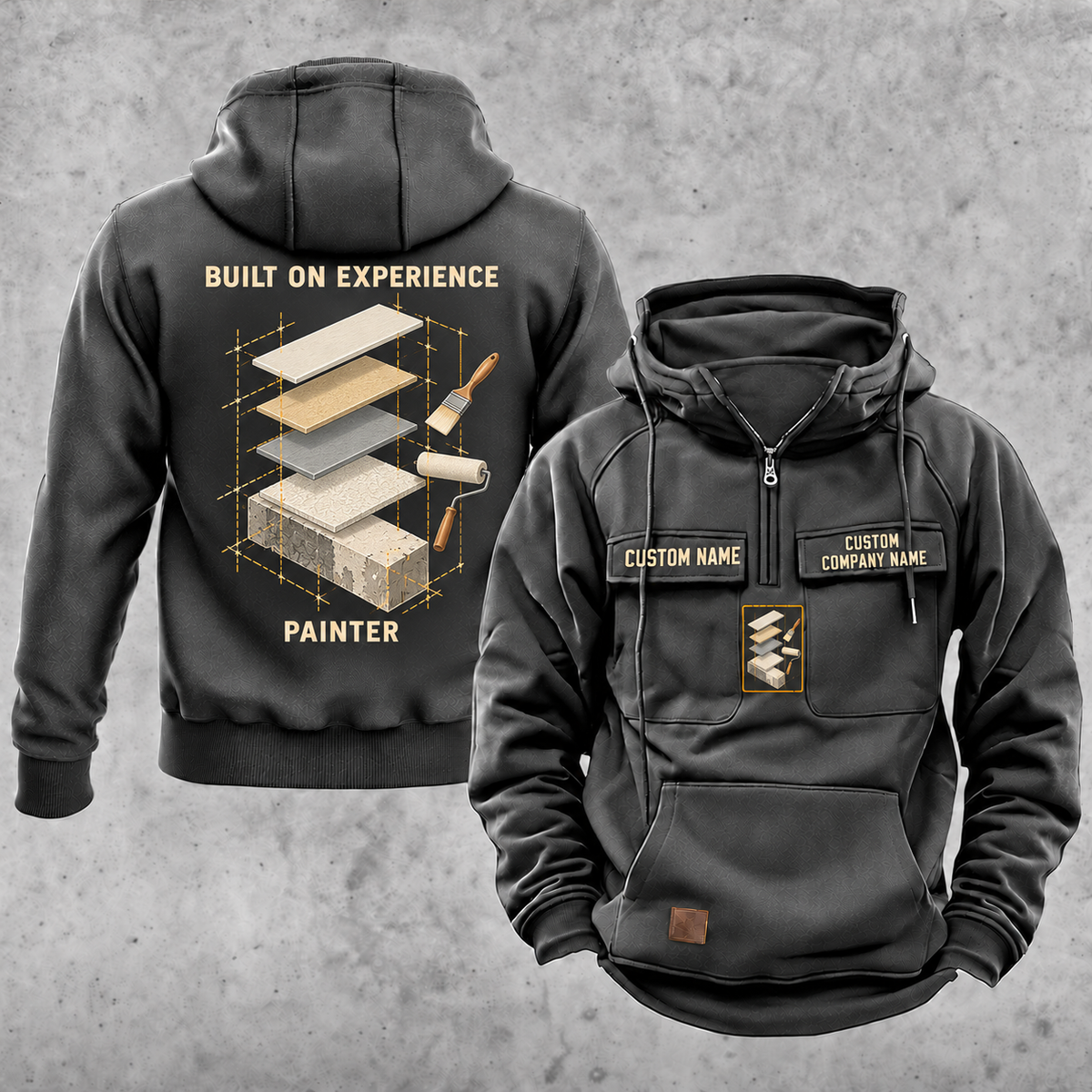 Painter Built on Experience Vintage Hoodie — Dark Gray variant