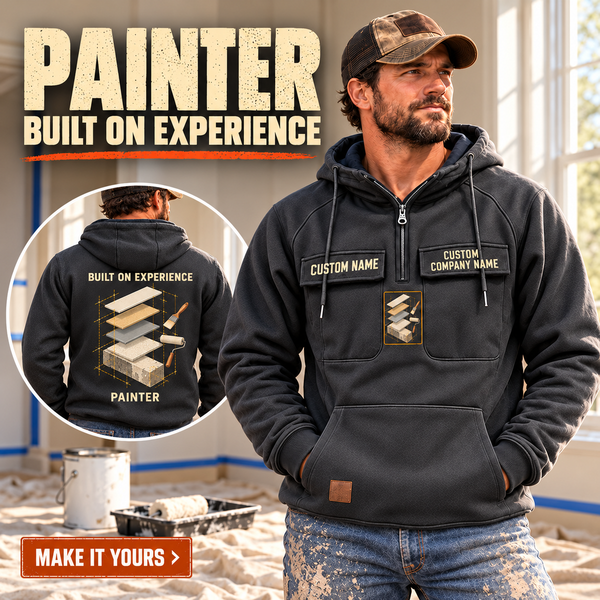 Painter Built on Experience Vintage Hoodie — dedicated listing hero