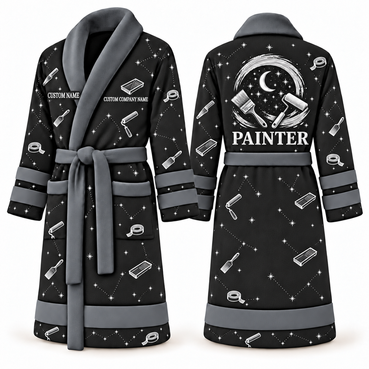 Personalized Painter Bathrobe – Night Shift — Slate variant