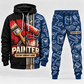 Personalized Painter Full-Zip Hoodie + Jogger with Name and Company — Navy variant