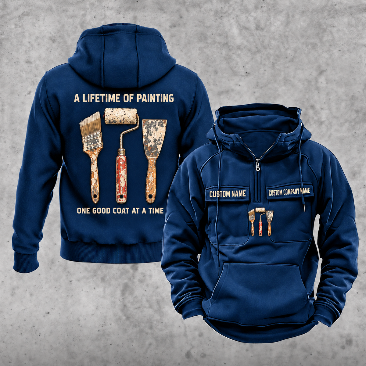 Personalized Painter Lifetime of Painting Vintage Hoodie — Dark Blue variant