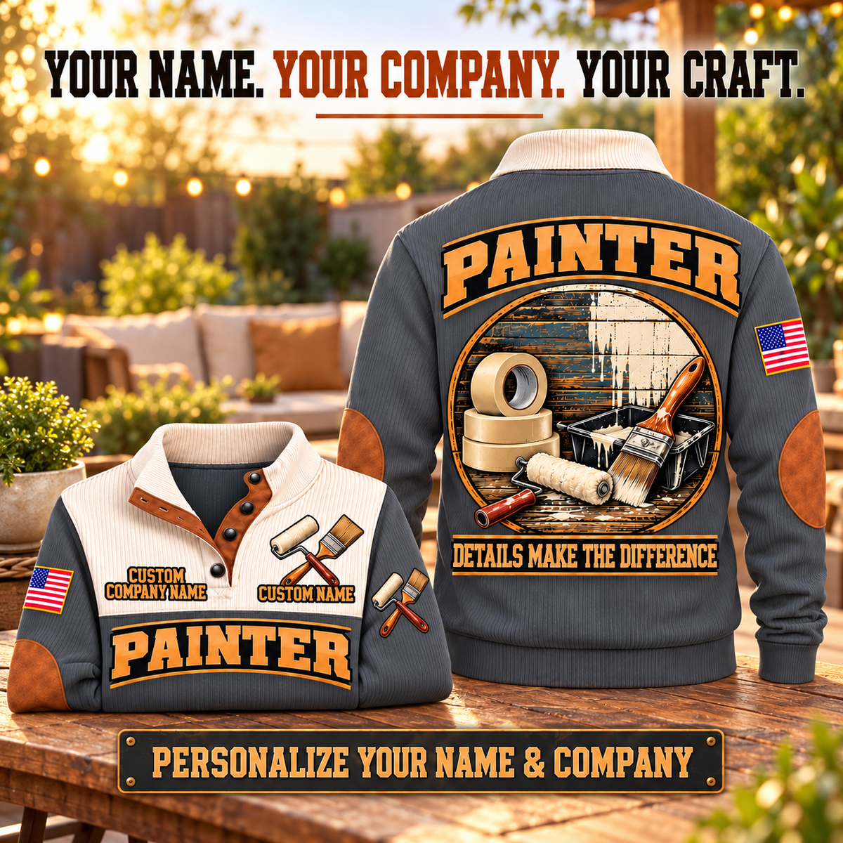 Personalized Painter Finished With Care Sports Sweatshirt — dedicated listing hero
