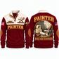 Personalized Painter Finished With Care Sports Sweatshirt — Jujube Red variant